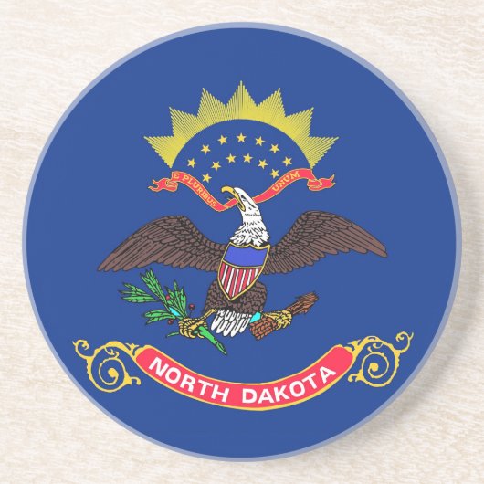 Dessous de verre avec drapeau du Dakota du Nord, É (Devant)