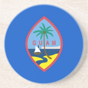 Dessous de verre avec Drapeau du Guam, USA
