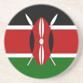 Dessous de verre avec drapeau du Kenya (Devant)