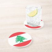 Dessous de verre avec drapeau du Liban (Côté)