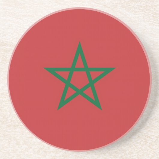 Dessous de verre avec drapeau du Maroc (Devant)