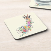 Dessous de verre avec girafe à fleurs (Côté gauche)