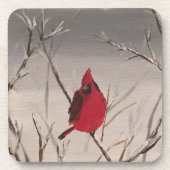 Dessous de verre avec les cardinaux (Devant)