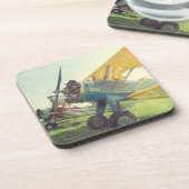 Dessous-de-verre Avion "de biplan avant le vol" (Côté gauche)