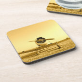 Dessous-de-verre Avion jaune doré (Côté gauche)