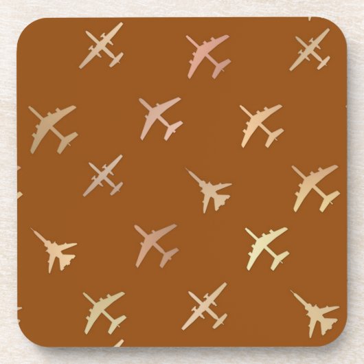Dessous-de-verre Avions de combat, sur bronze foncé (Devant)