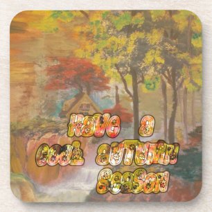 Dessous-de-verre Avoir un Cool Saison d'automne Art Vintage Imprime