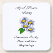 Dessous-de-verre Avril Mois de naissance Fleur Daisy Fresque et Sim (Devant)