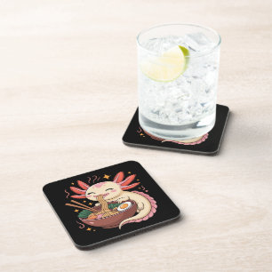 Dessous-de-verre Axolotl Mignon Mange des Nouilles Ramen