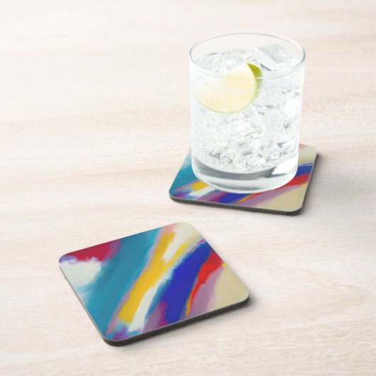 Dessous-de-verre "Azure Cascade" Art Abstrait (Côté Droit)