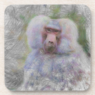 Dessous-de-verre babouin animal artistique