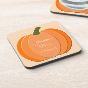 Dessous-de-verre Baby shower Citrouille neutre genre mignon Orange