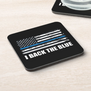 Dessous-de-verre Back the Blue Thin line USA Flag MAGA WWG1WA