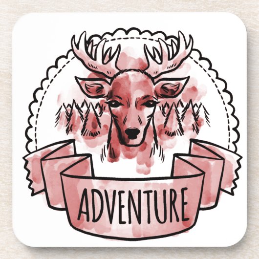 Dessous-de-verre Badge d'aventure de cerf (Devant)