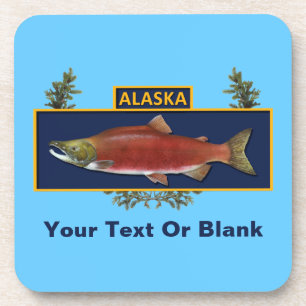 Dessous-de-verre Badge du pêcheur de combat de l'Alaska