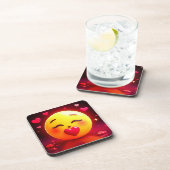 Dessous-de-verre Baiser Emoji Coeurs soufflants (Côté Droit)