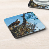 Dessous-de-verre Balbuzard pêcheur sur le nid Impressionnisme Abstr (Côté gauche)