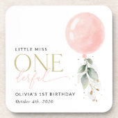 Dessous-de-verre Balcon rose, Eucalyptus, Verdure, Premier Annivers (Devant)