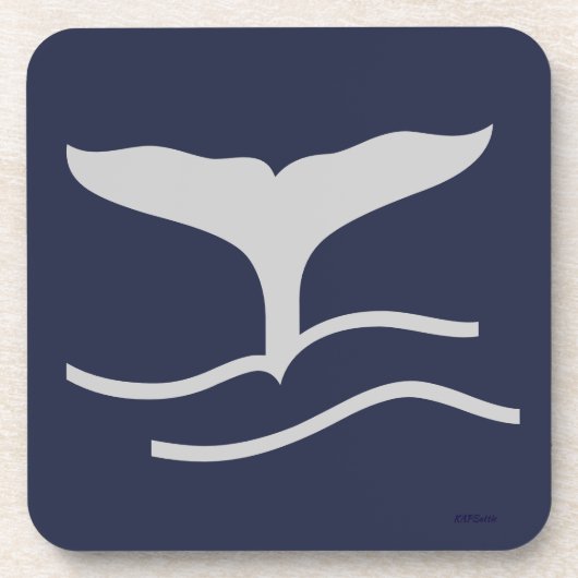 Dessous-de-verre Baleines Tail Navy et Grey (Devant)