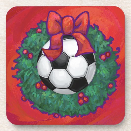 Dessous-de-verre Balle de Football Noël (Devant)