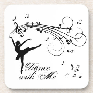 Dessous-de-verre Ballerina Dancing with Music Notes