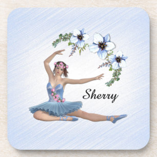 Dessous-de-verre Ballerina en bleu Nom personnel