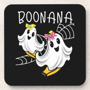 Dessous-de-verre Banane fantôme mignon Boonana Halloween