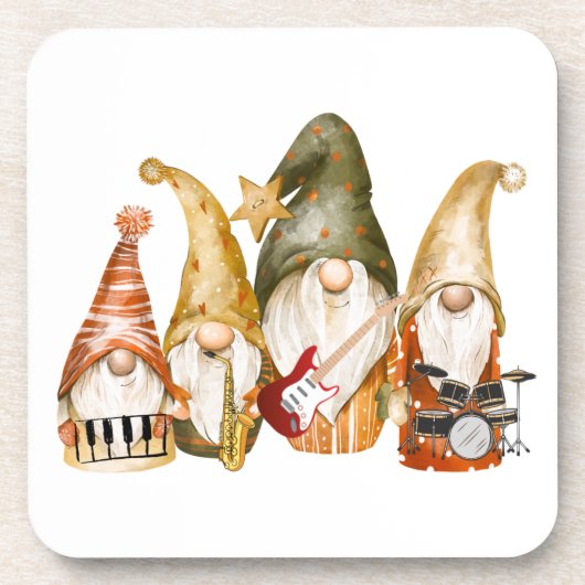 Dessous-de-verre Bande de 4 pièces Gnome sur un (Devant)