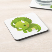 Dessous-de-verre bande dessinée mignonne de dinosaure de bébé vert (Côté gauche)