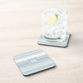 Dessous-de-verre Bandes bleu glace monogramme (Côté Droit)