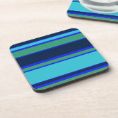Dessous-de-verre Bandes bleues et vertes (Côté gauche)