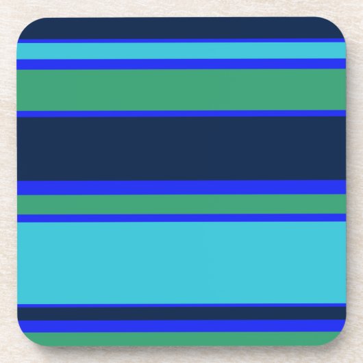 Dessous-de-verre Bandes bleues et vertes (Devant)