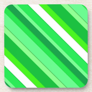 Dessous-de-verre Bandes de bonbons en couches - vert émeraude et bl
