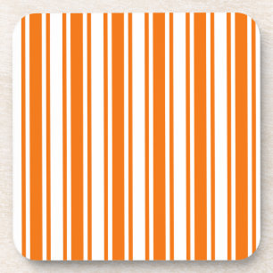 Dessous-de-verre Bandes de bonbons orange et blanc