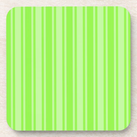 Dessous-de-verre Bandes de bonbons vert citron (Devant)