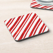 Dessous-de-verre Bandes de Sucre de canne d'aquarelle rouge (Côté gauche)