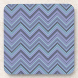 Dessous-de-verre Bandes de zigzag gris bleu