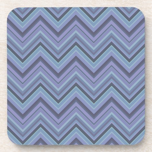 Dessous-de-verre Bandes de zigzag gris bleu (Devant)
