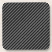 Dessous-de-verre Bandes diagonales minces en noir et gris (Devant)