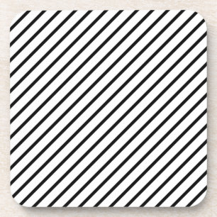 Dessous-de-verre Bandes diagonales noires et blanches