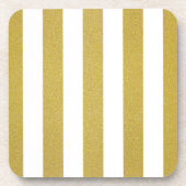 Dessous-de-verre Bandes d'or, Blancs, Motif rayé (Devant)