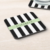 Dessous-de-verre Bandes noires et blanches, Gravées, Lignes, Votre  (Côté gauche)