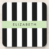 Dessous-de-verre Bandes noires et blanches, Gravées, Lignes, Votre  (Devant)