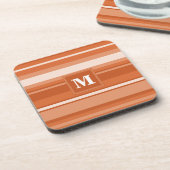 Dessous-de-verre Bandes orange monogrammes (Côté gauche)