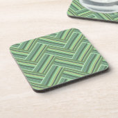 Dessous-de-verre Bandes vert olive double tissage (Côté gauche)