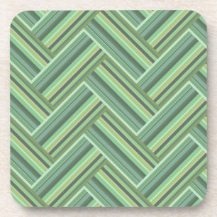 Dessous-de-verre Bandes vert olive double tissage