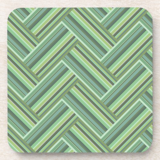 Dessous-de-verre Bandes vert olive double tissage (Devant)