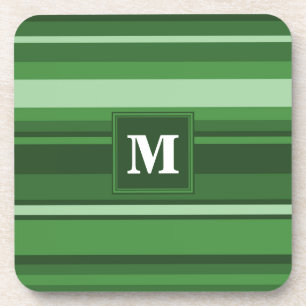 Dessous-de-verre Bandes vertes monogrammes