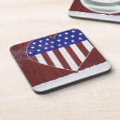 Dessous-de-verre Bannière étoilée en forme de coeur (Côté gauche)