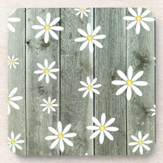 Dessous-de-verre Barnwood Daisy Beverage Coaster (Devant)